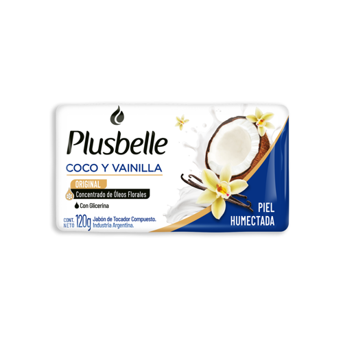 Jabon Tocador PLUSBELLE Coco y vainilla